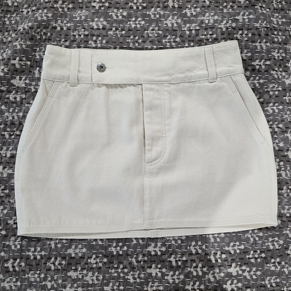 NWOT Helsa Low Rise Mini Skirt in Ecru, From Revolve